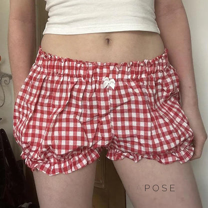 Fatoumata Bow Plaid Shorts