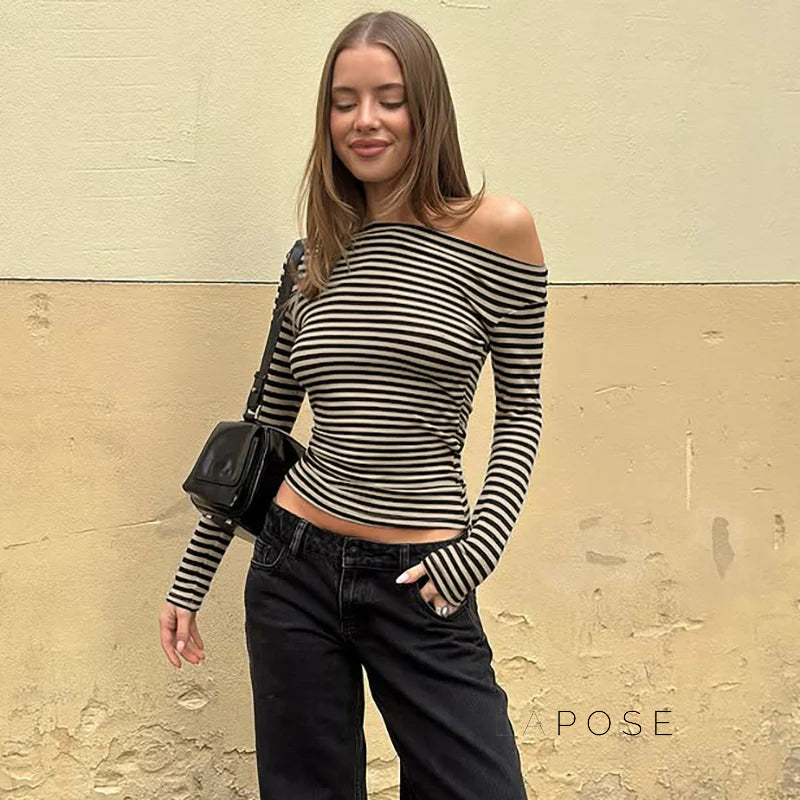 Filomena Off-Shoulder Striped Top