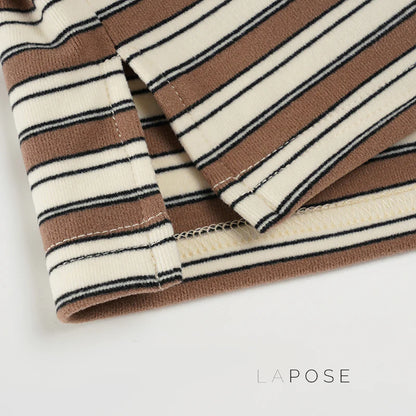 Germani Striped Long Sleeve Polo Top