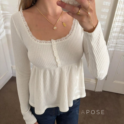 Goddess Knit Lace Square Top