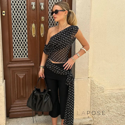 Goldy Polka Dot Off-Shoulder Top