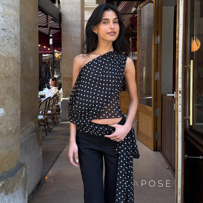 Goldy Polka Dot Off-Shoulder Top