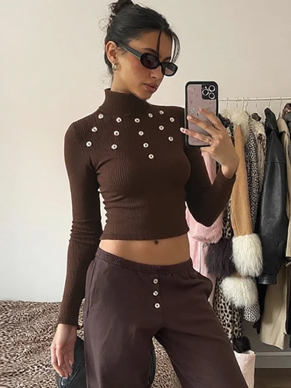 Graciela Ribbed Turtleneck Top