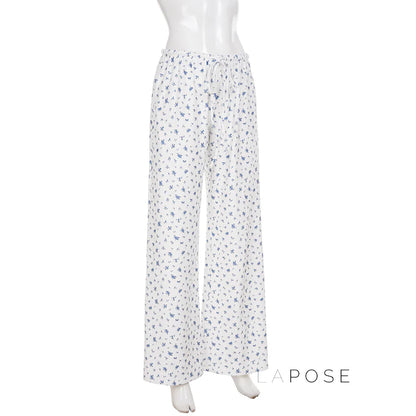 Grey Floral Drawstring Lounge Pants