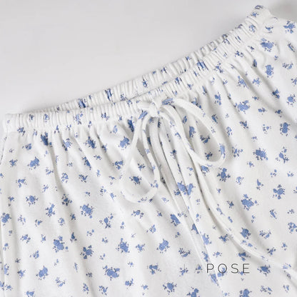 Grey Floral Drawstring Lounge Pants