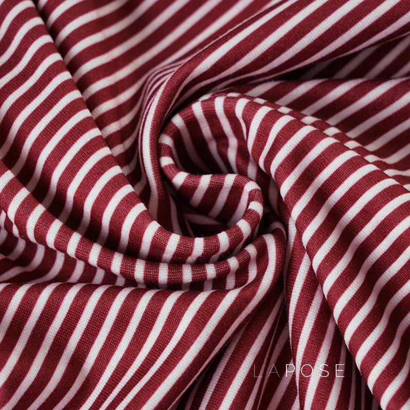 Haley Red Striped Lace Top