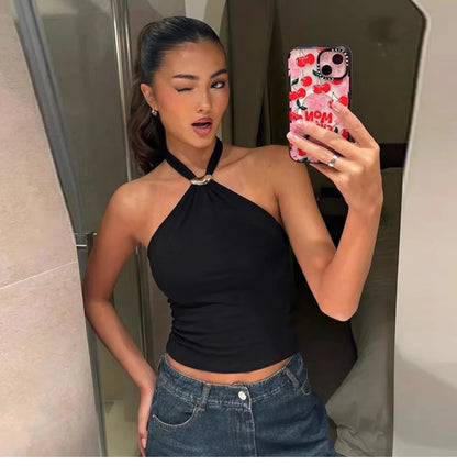 Halter Tie-Up Backless Tank Top