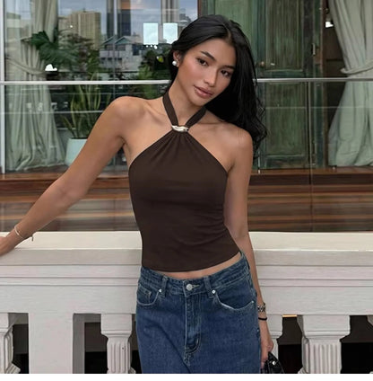 Halter Tie-Up Backless Tank Top