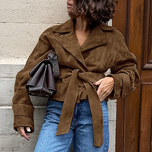 Hareem Suede Double-Breasted Jacket