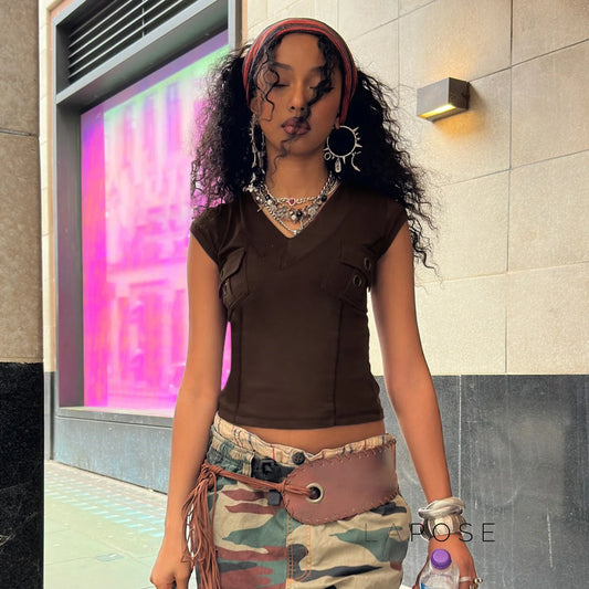 Ishika Fitted V-Neck Crop Top