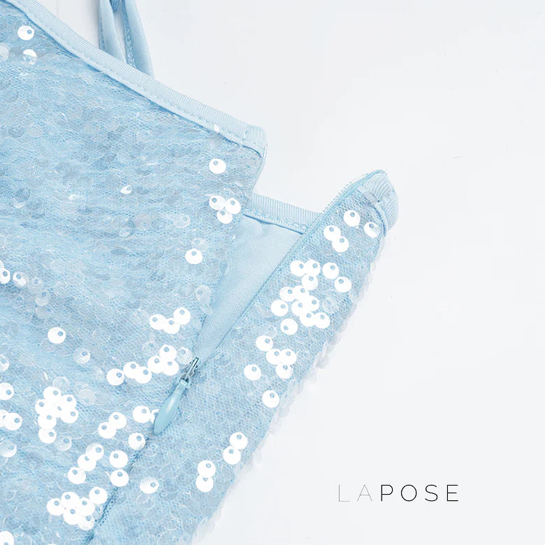 Issabella Blue Sequin Mini Dress