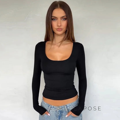 Itzayana Long Sleeve U-Neck Top