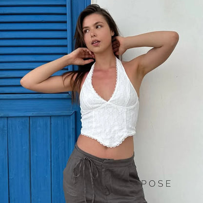 Ivyonna Halter Lace Top