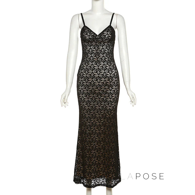 Iyonna Lace Trim Maxi Dress