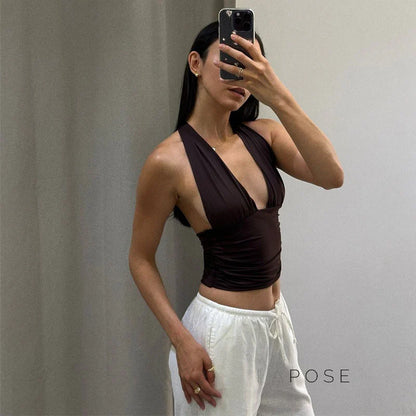 Jayana Deep Neck Halter Top