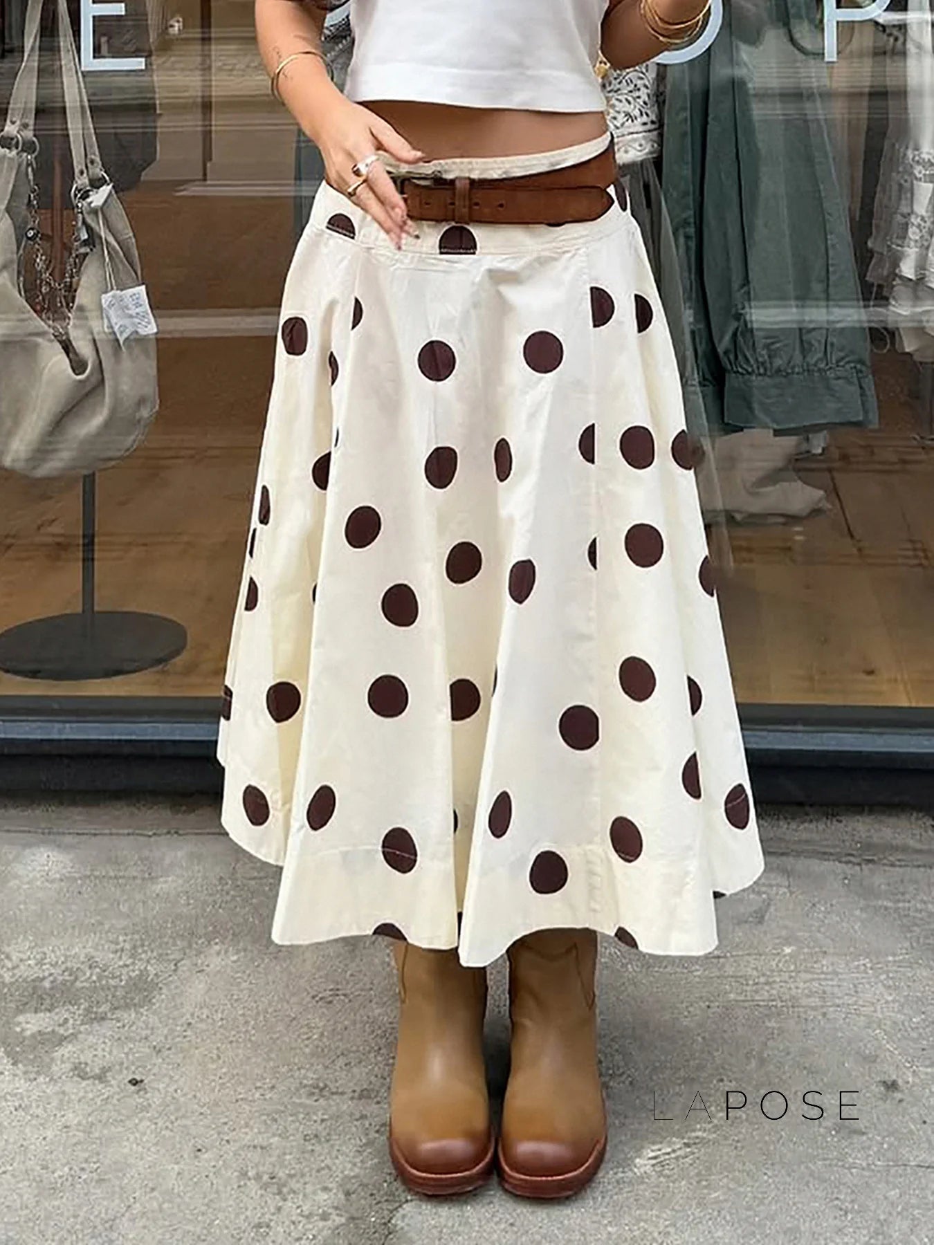 Jett Polka Dot Midi Skirt