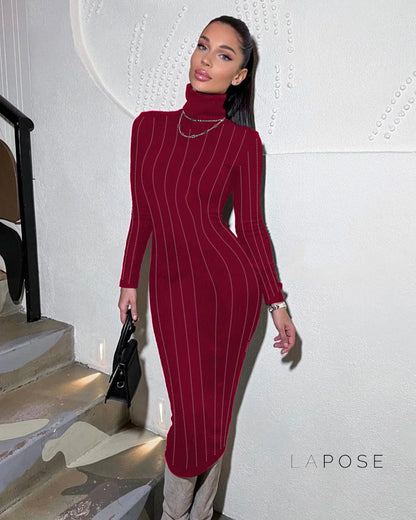 Joslynn High Neck Rhinestone Midi Dress