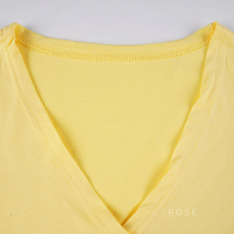 Kadyn Ruched V-Neck Crop Top