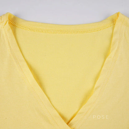 Kadyn Ruched V-Neck Crop Top