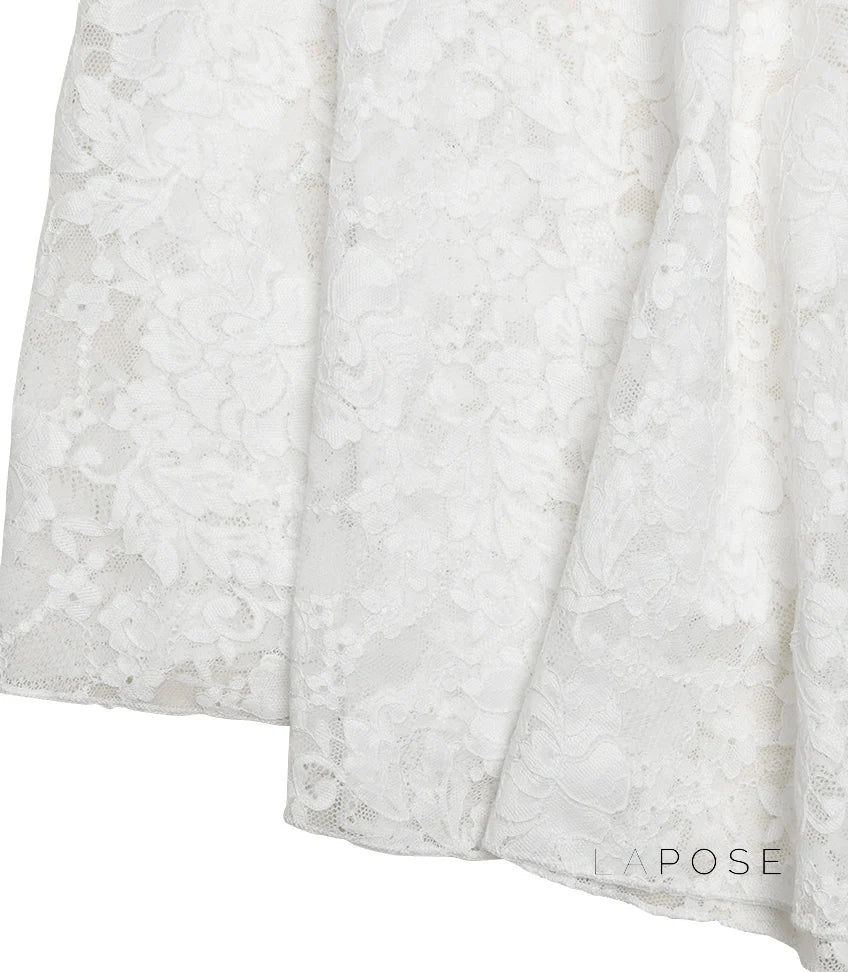 Kaliah Lace Ruched Asymmetric Dress