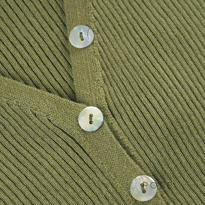 Karaline Ribbed Knit V-Neck Top