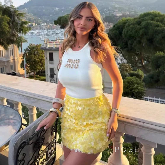 Kathia Sequin Mini Skirt