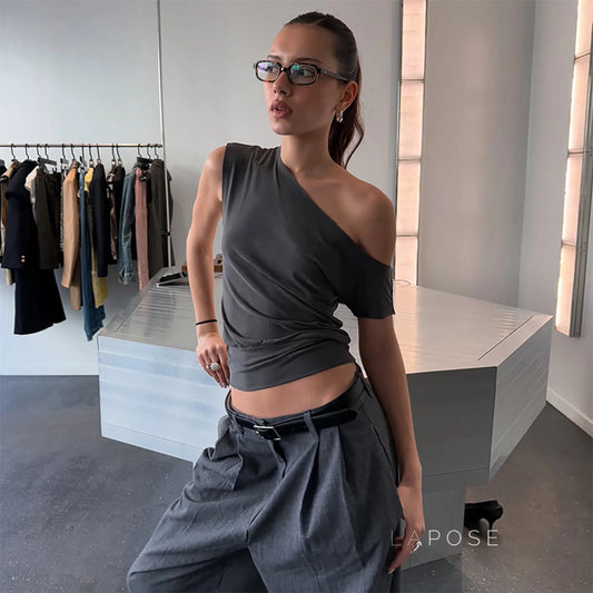 Kathryn One-Shoulder Tee