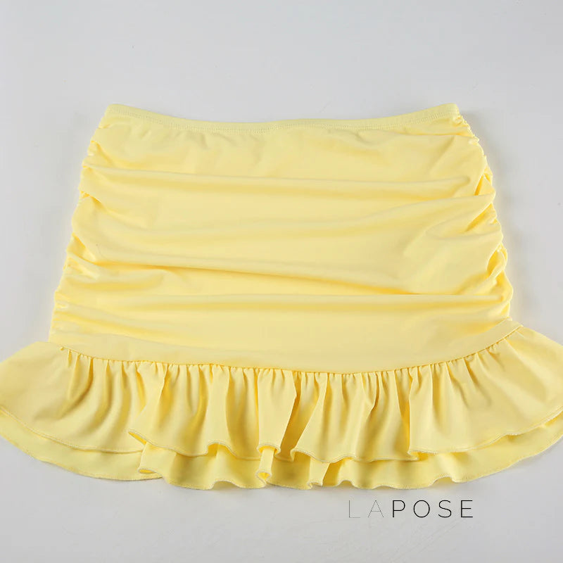 Katlyn Ruffled Halter Skirt Set