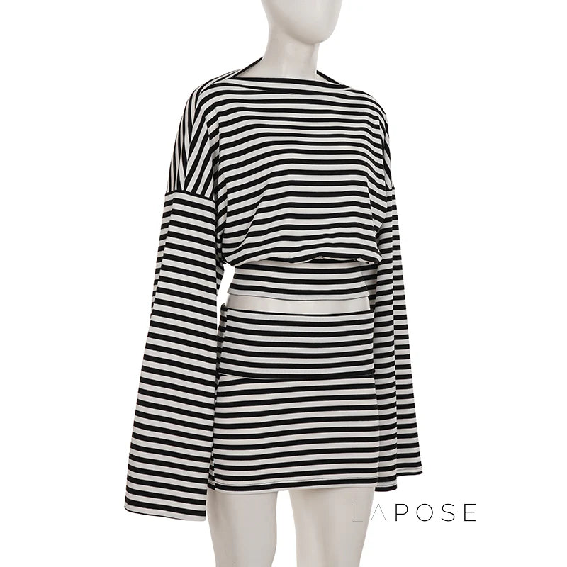 Kayden Striped Skirt Set
