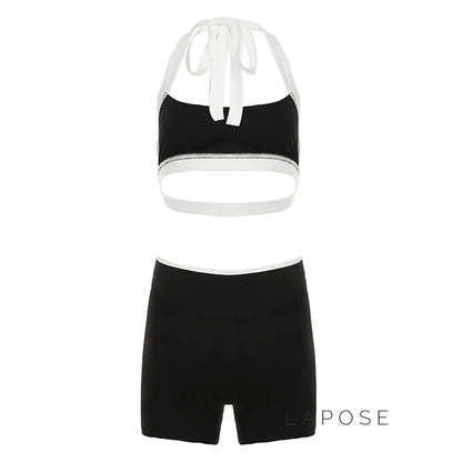 Kenda Contrast Halter Short Set