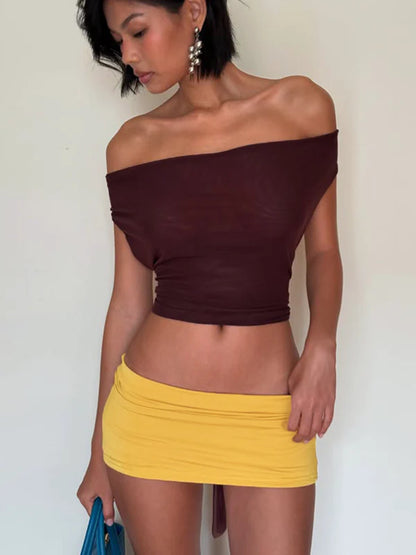 Kensi Halter Open Back Skirt Set