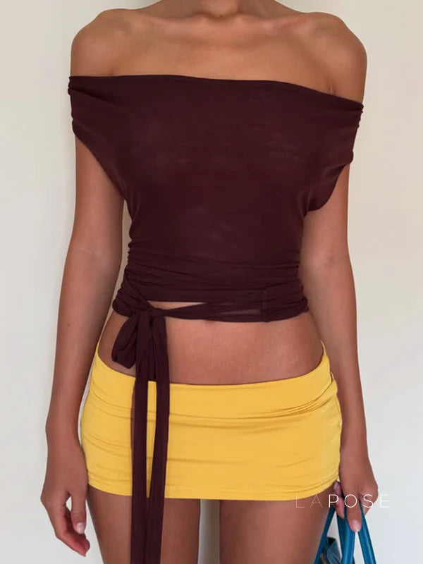 Kensi Halter Open Back Skirt Set
