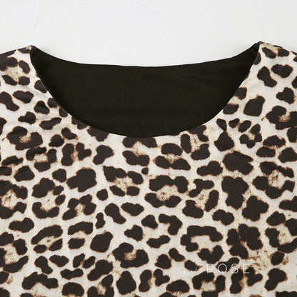 Khelani Leopard Asymmetric Skirt Set