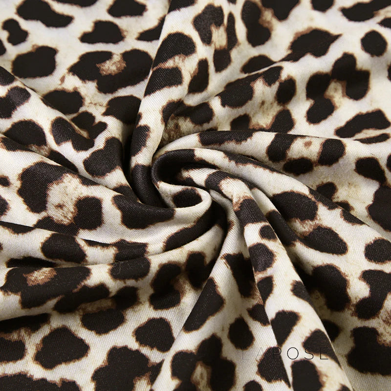 Khelani Leopard Asymmetric Skirt Set