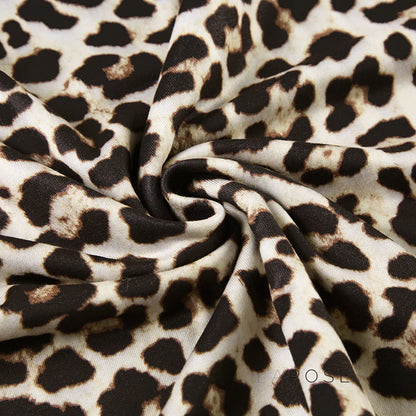 Khelani Leopard Asymmetric Skirt Set
