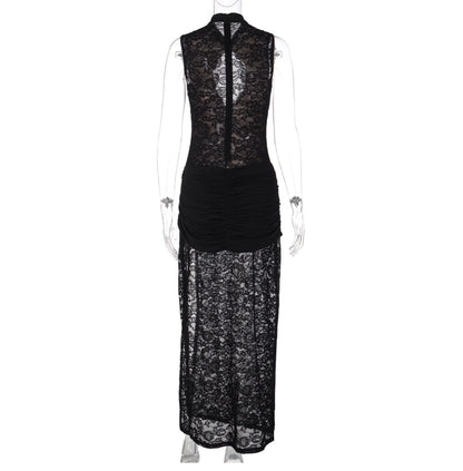 Lace Slit Maxi Dress
