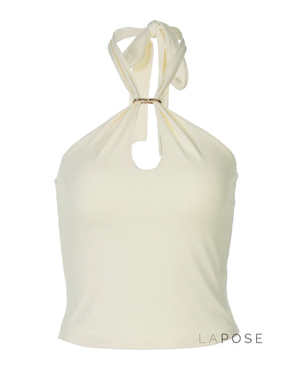 Lahna Halter Backless Crop Top