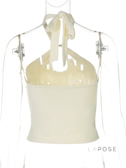 Lahna Halter Backless Crop Top