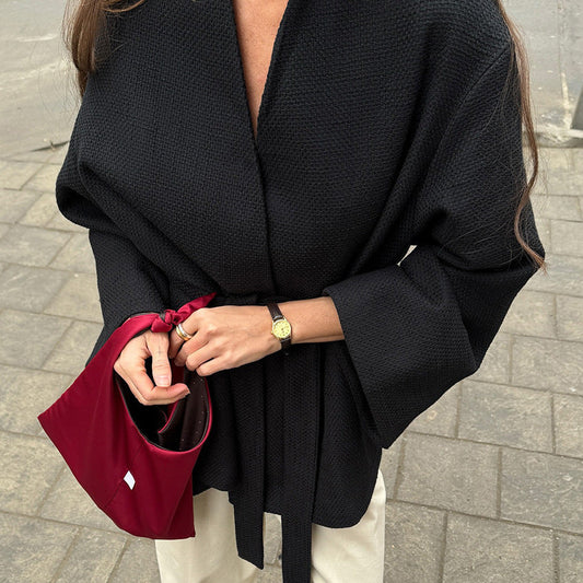 Leslie Belted V-Neck Jacket
