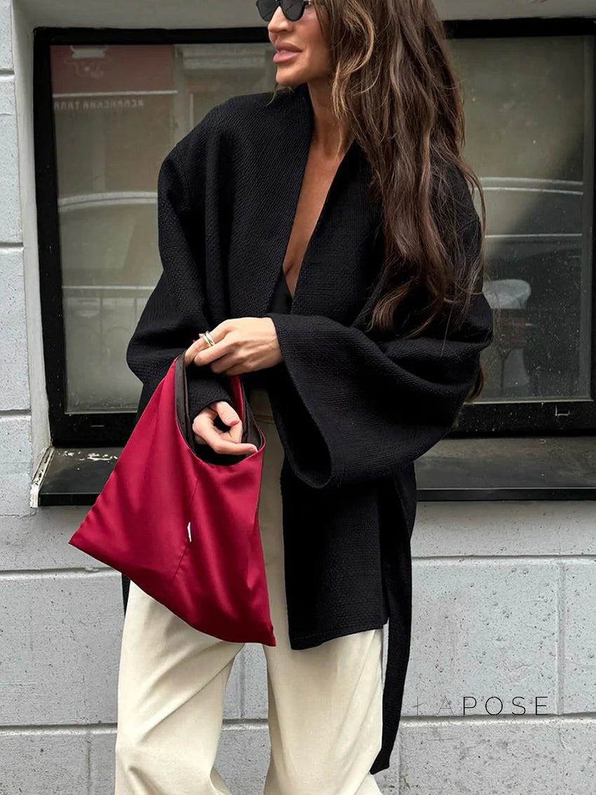 Leslie Belted V-Neck Jacket
