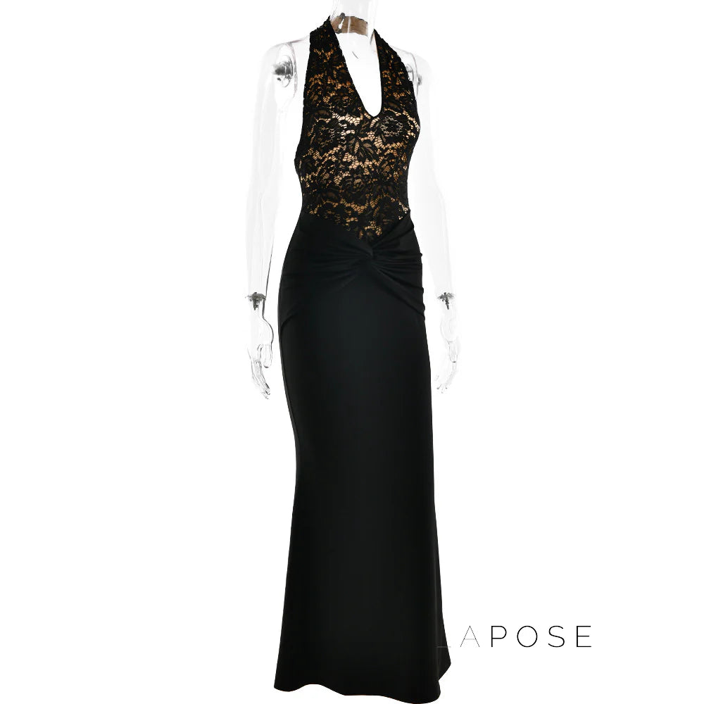 Leyla Ruched Halter Midi Dress