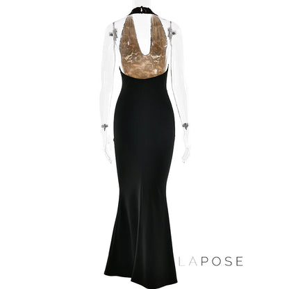 Leyla Ruched Halter Midi Dress