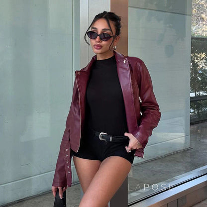 Lilyann Faux Leather Moto Jacket