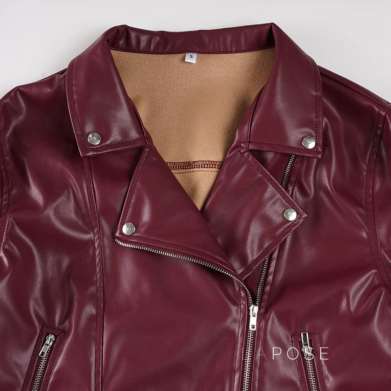 Lilyann Faux Leather Moto Jacket