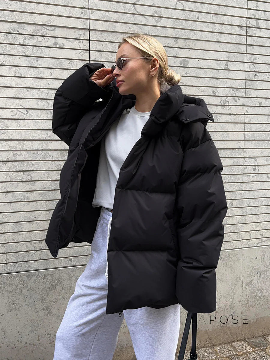 Lilyth Oversized Hooded Quilted Coat