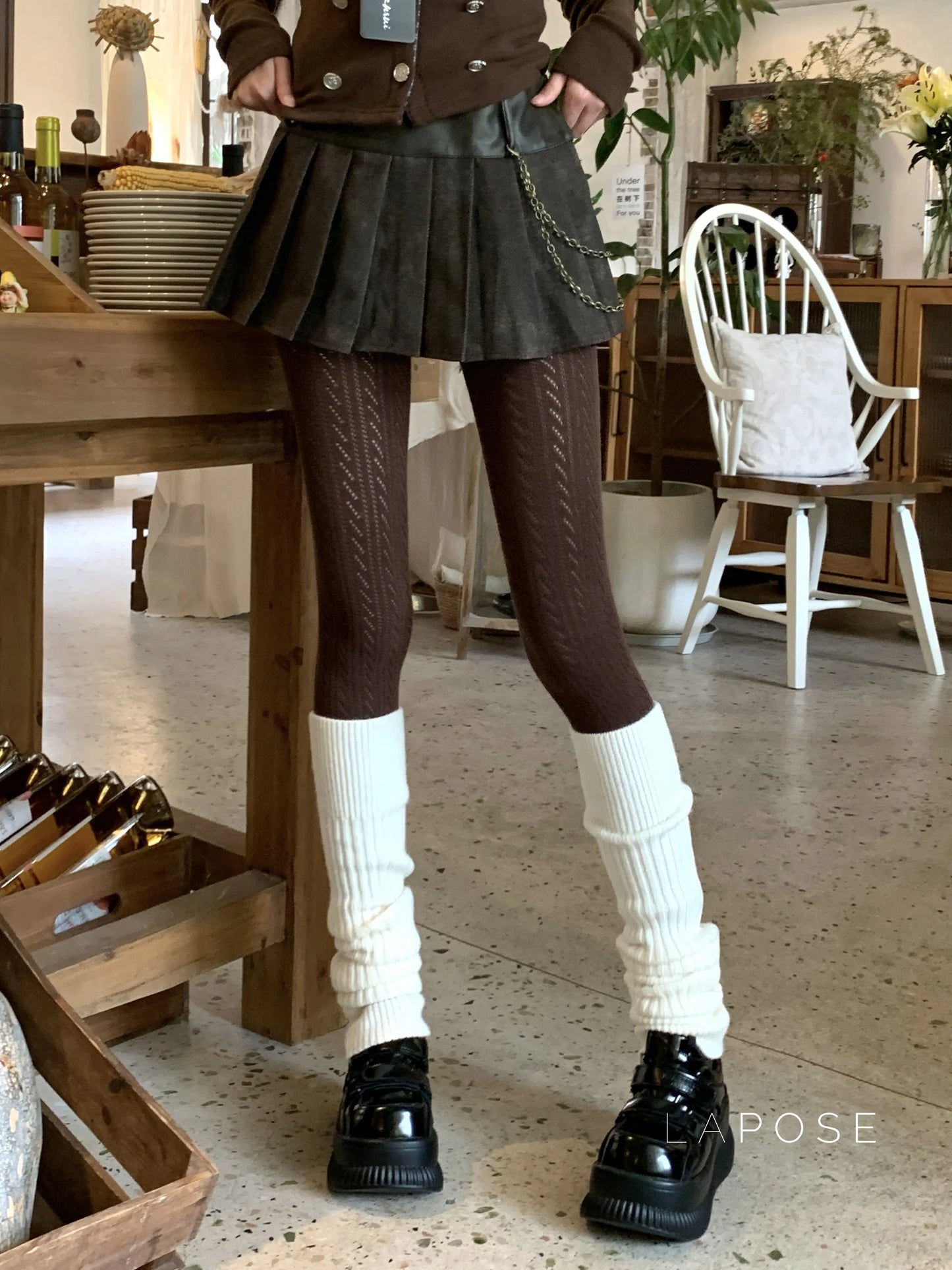 London Cozy Cable Knit Tights