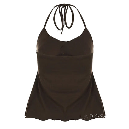 Lumen Metallic Halter Top