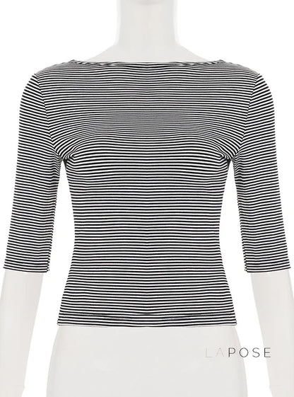 Macie Contrast Stripe Knit Top