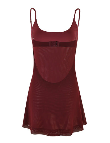 Maddisyn Diamante Mini Dress - Wine