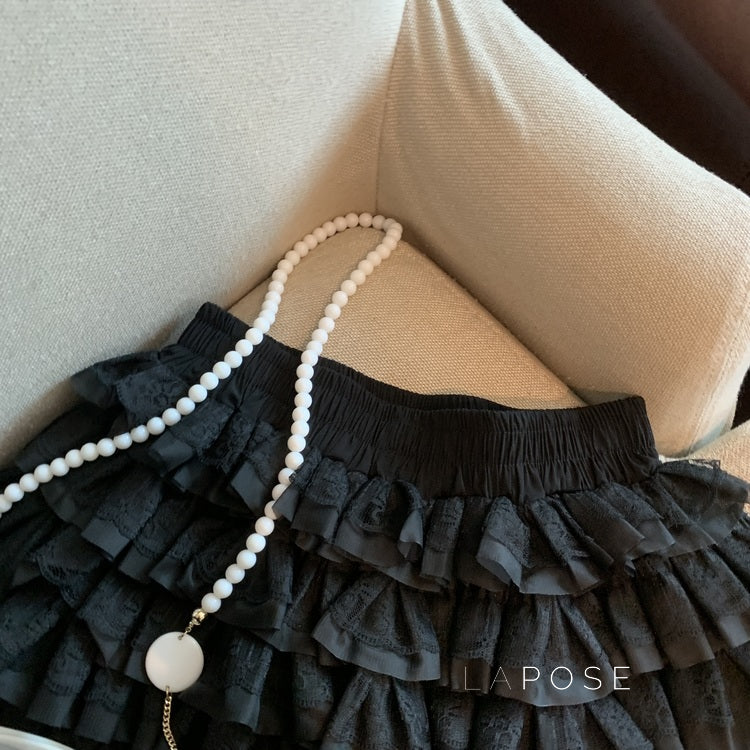 Maeleigh Lace Tiered Mini Skirt